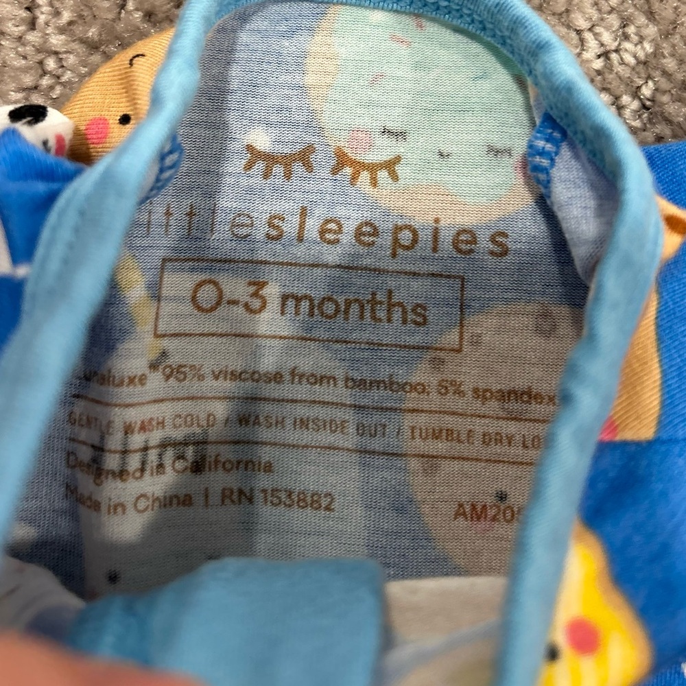 Little Sleepies Blue Milk & Cookies zippy - Picture 8 of 10